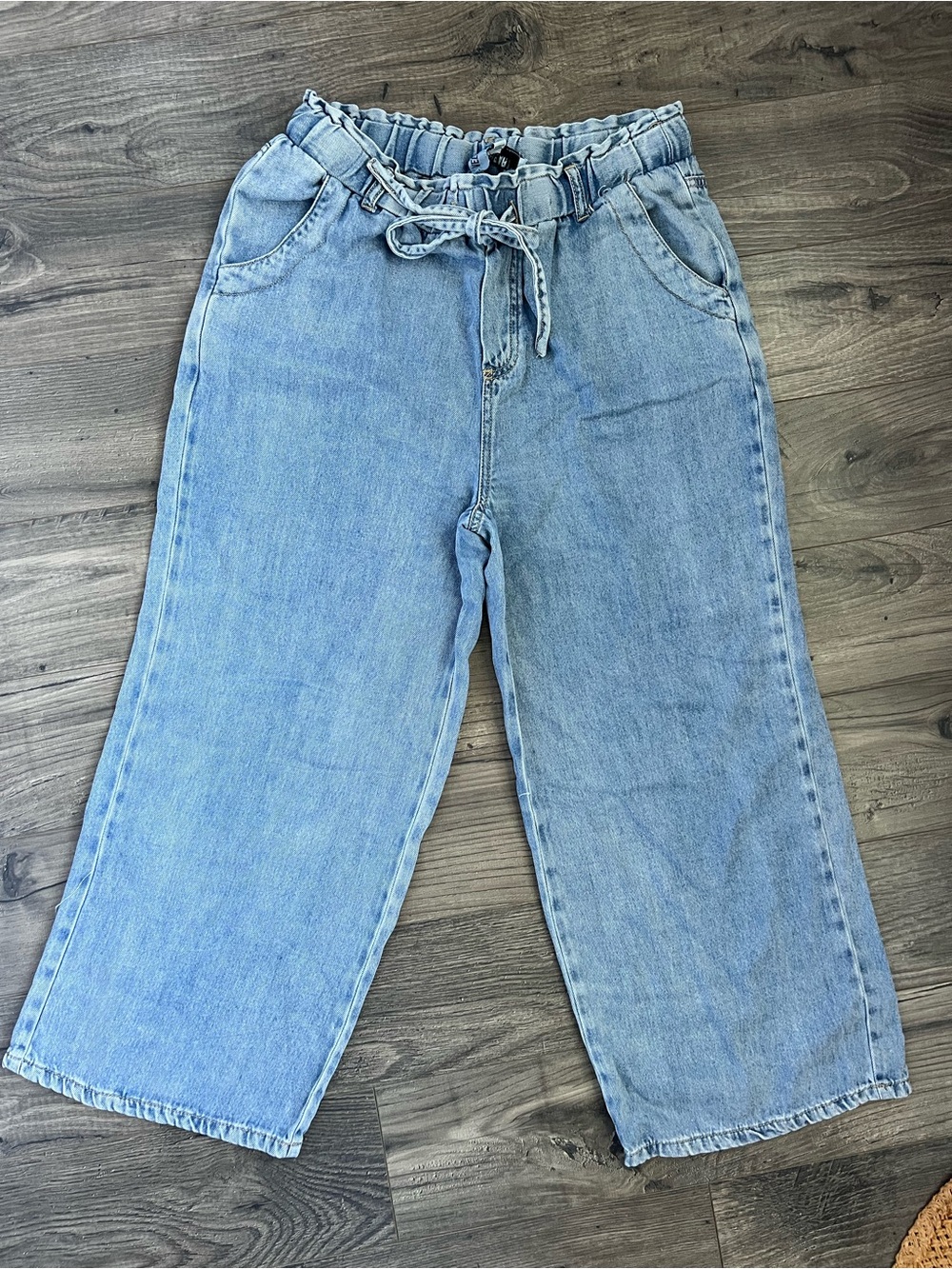 Velvet Heart Light Blue Paperbag Waist Wide Leg Jeans